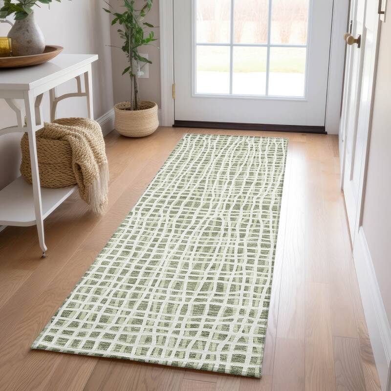 Machine Washable Indoor/ Outdoor Chantille Modern Abstract Rug