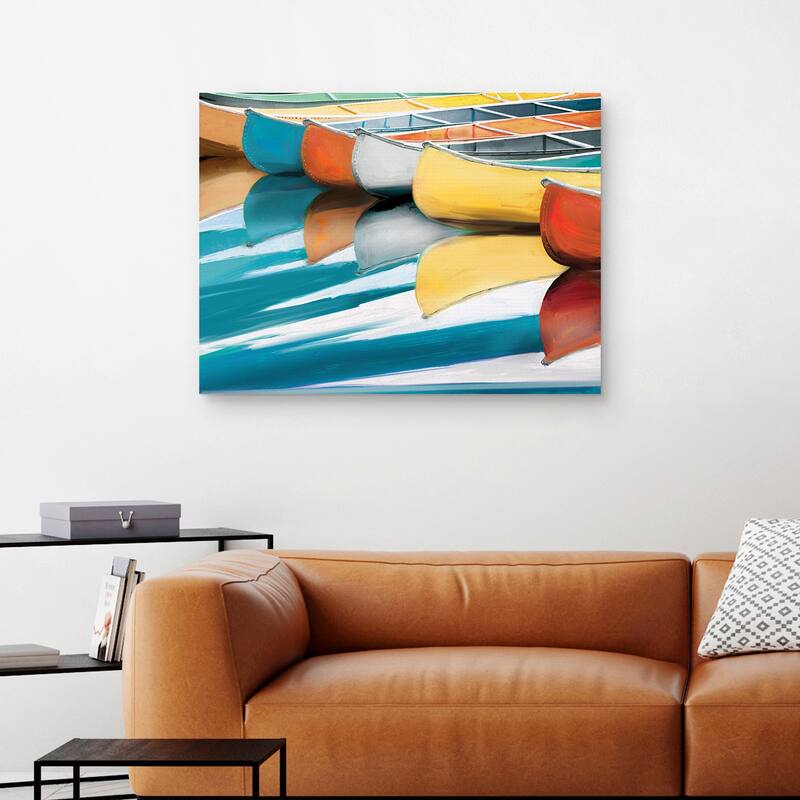 Canoes by Studio Arts Canvas Art Print