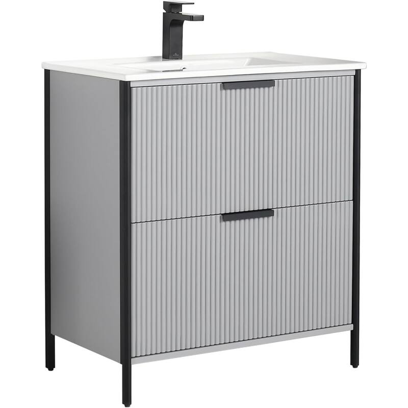 Blossom 30 Inch All Wood Freestanding Bathroom Vanity with Sink