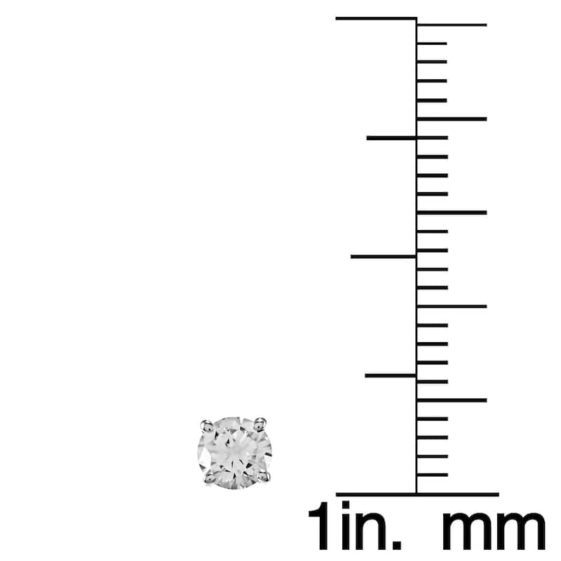 Auriya Platinum 1/2ctw Round Diamond Stud Earrings Clarity-enhanced (E-F, H-I or J-K, SI1-SI2, I1-I2 or I2-I3)