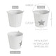 preview thumbnail 3 of 4, Metal Bucket w/ Star Cutout White 6x6.5x5