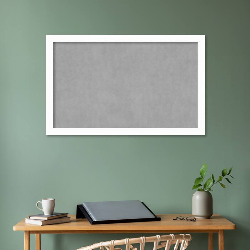 Amanti Art Basic White Narrow Framed Magnetic Board