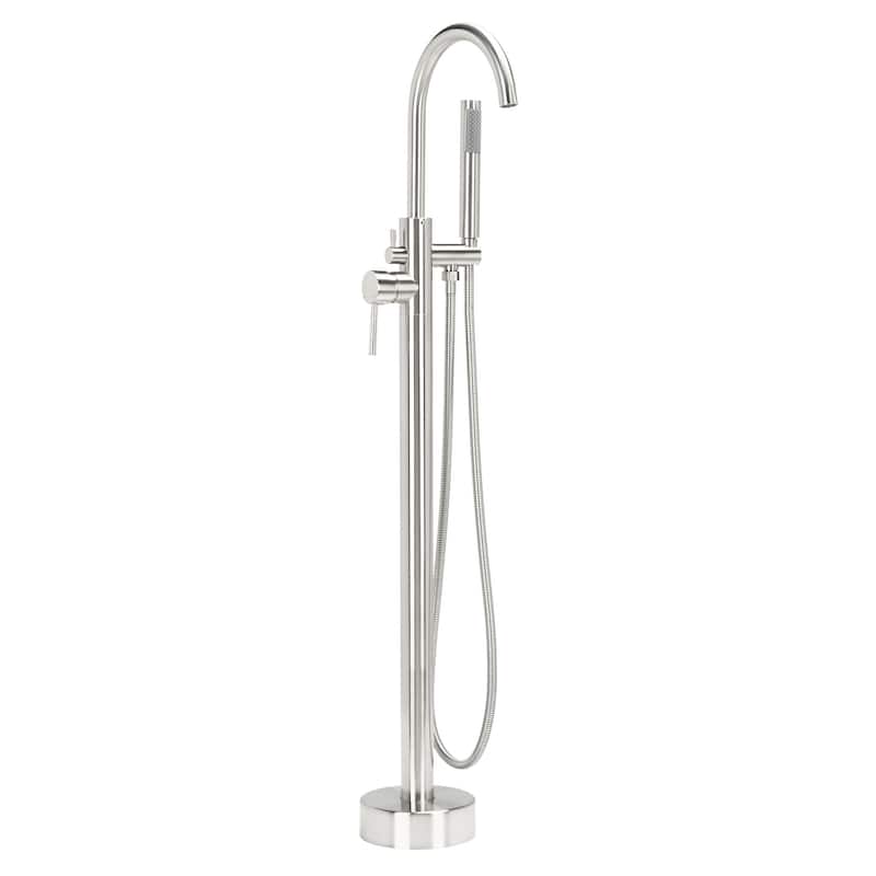 SAFAVIEH Avie Single Handle Above Ground Floor Mount Nickel Shower System - 43 In. W x 9 In. D x 6 In. H - 43Wx9Dx6H