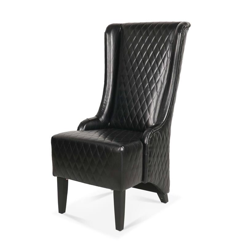 Black 23.03" High Back Accent Chair with Solid Frame