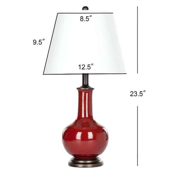 SAFAVIEH Lighting 25-inch Carolanne Red Table Lamp (Set of 2) - 14"x14"x23.5"