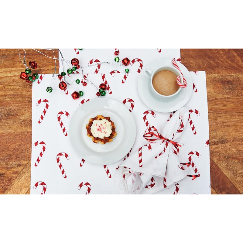 Candy Cane Wishes Placemats Set of 6, 14" x 20"