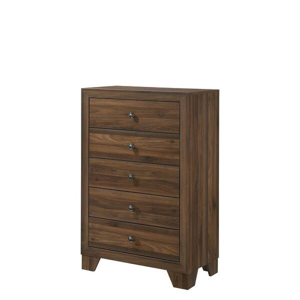 Linette 6 Piece Cherry Brown Panel Bedroom Set