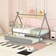 preview thumbnail 3 of 25, Twin Size Monttessori Bed with Turndle, Wooden Tent Floor Bed Frame