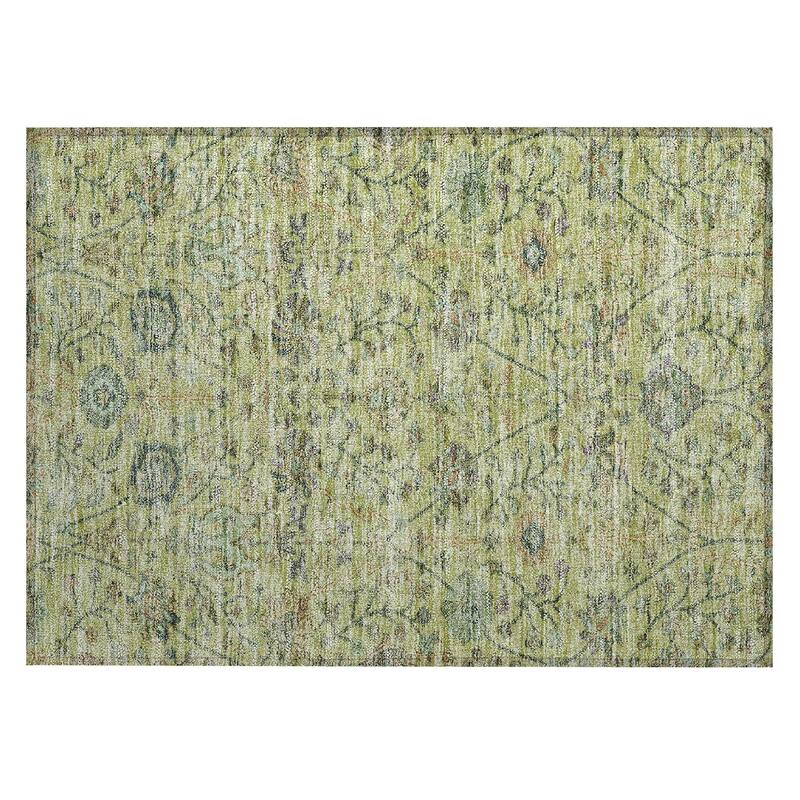 Machine Washable Indoor/ Outdoor Traditional Kashan Chantille Rug