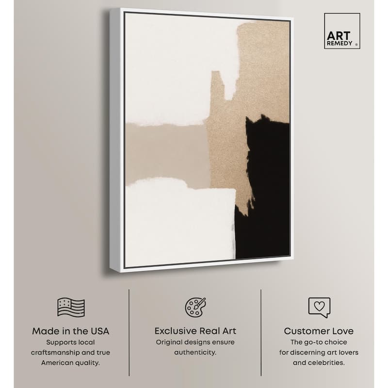Beige and Black III Canvas by Art Remedy