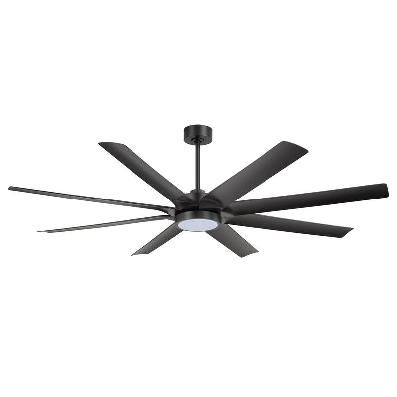 Large 72" 8-Blade Integrated LED Ceiling Fan with Light and Remote