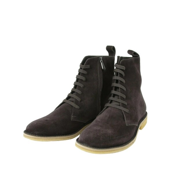 brown suede lace up booties