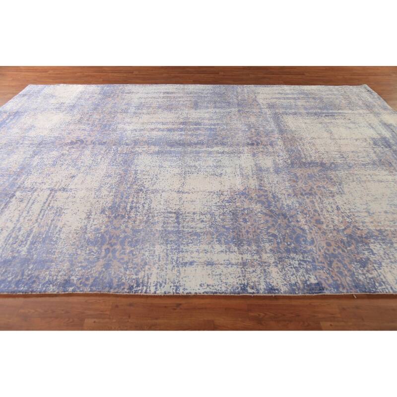 All-Over Abstract Contemporary Area Rug Handmade Wool Carpet - 8'11"x 11'11"