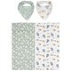 preview thumbnail 1 of 5, Tanzania 4 Pack Bib & Burp Cloth Set Sage