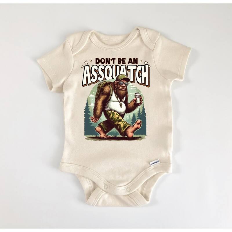 Sasquatch Big Foot - Baby Boy Girl Clothes Infant Bodysuit Funny Cute Newborn - White - 6-9M