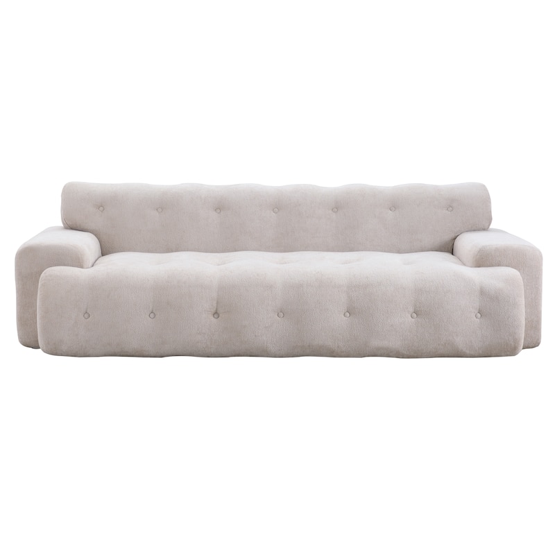 88 inch Cloud 3 Seater Boucle Sofa with Button Tufted Comfy Upholstered Couch