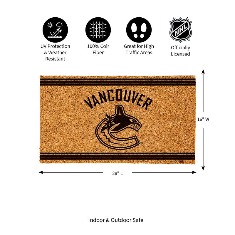 Vancouver Canucks Monochrome Indoor/Outdoor Coir Door Mat