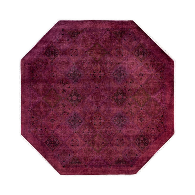 Overdyed One-of-a-Kind Hand-Knotted Area Rug - Purple - 7' 1" x 7' 1"