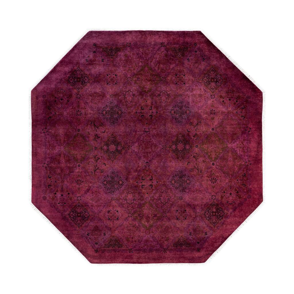 Overdyed One-of-a-Kind Hand-Knotted Area Rug - Purple - 7' 1" x 7' 1"