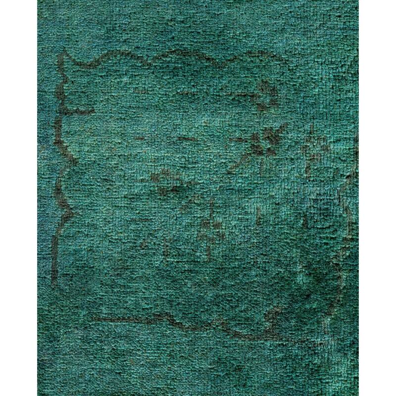 Overdyed One-of-a-Kind Hand-Knotted Area Rug - Green - 8' 1" x 9' 10"