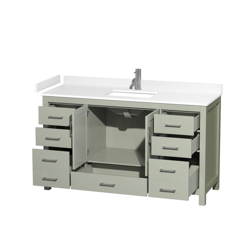 Wyndham Collection Sheffield 60" Single Bathroom Vanity, Carrara