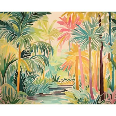 Brewster Origin Murals Pretty Palms Multicolor Wall Mural - N/A