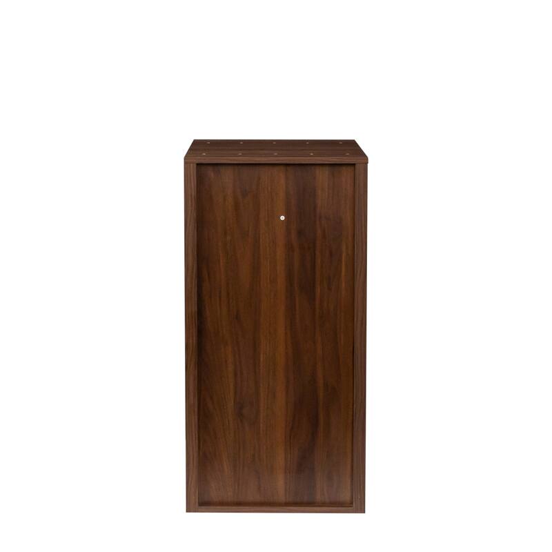 Roomfitters Modular Wine Bar Cabinet with Storage Shelves and Hutch, Wooden Buffet Cabinet for Dining Room, Walnut
