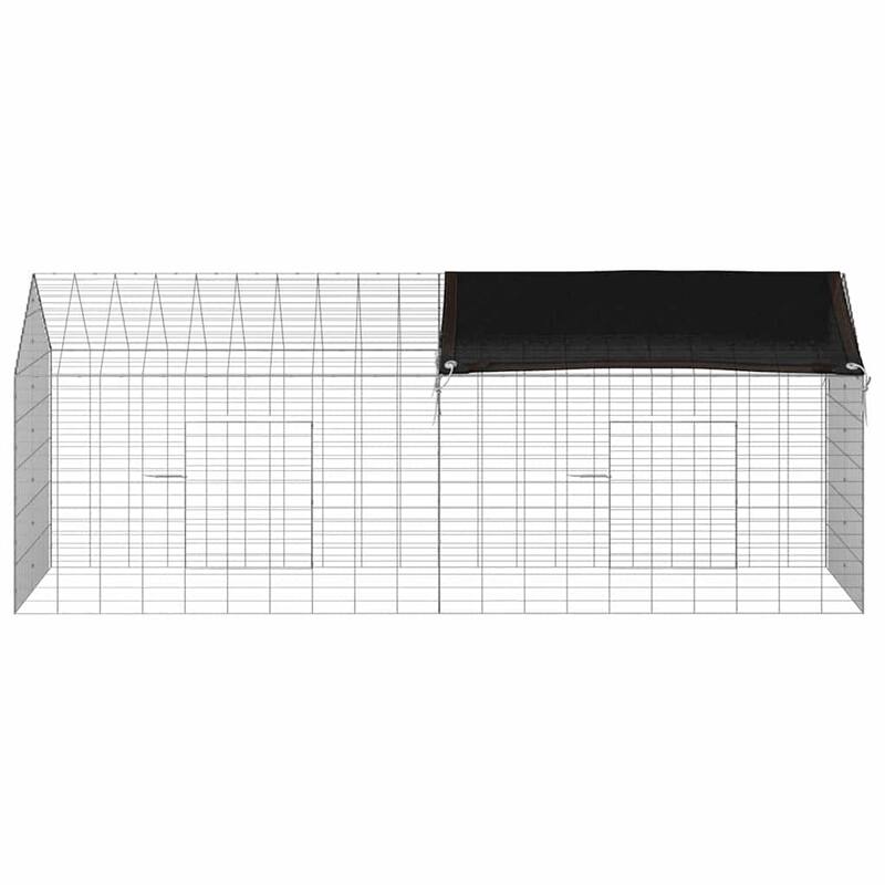 vidaXL Rabbit Cage Silver 400 x 78 x 78 cm Galvanised Steel