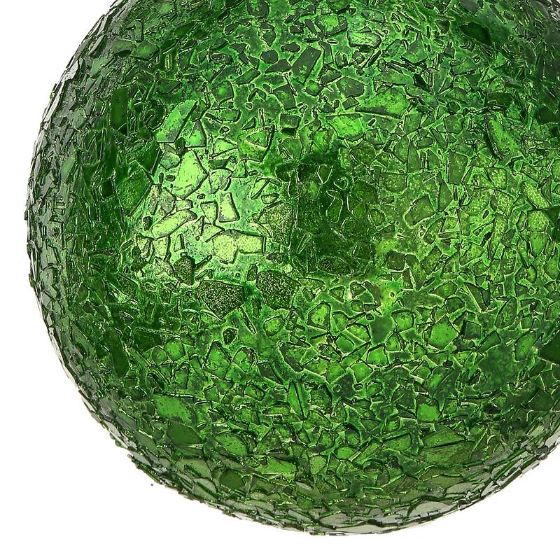 4" Metallic Crackle Glass Ball Ornament Set of 3