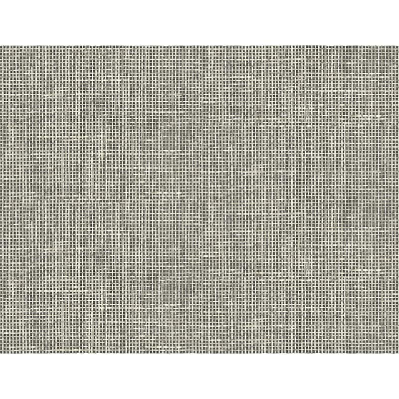 Kenneth James Woven Summer Charcoal Grid Wallpaper - 27in x 324in x 0.025in