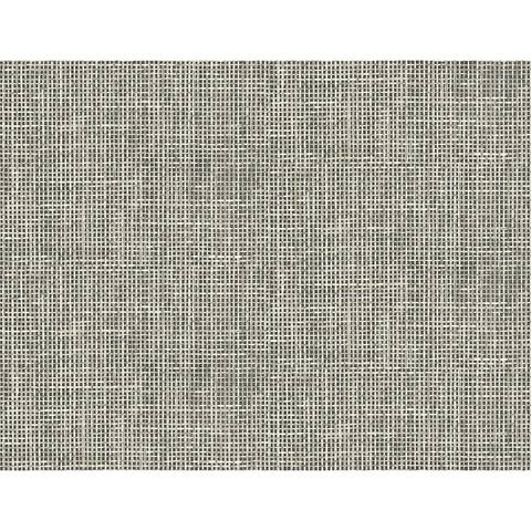 Woven Summer Charcoal Grid Wallpaper - 27in x 324in x 0.025in