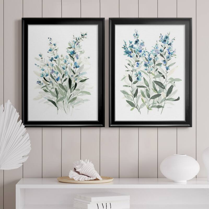 Delicate Blue Botanical I Premium Framed Print - Ready to Hang - Multi-Color