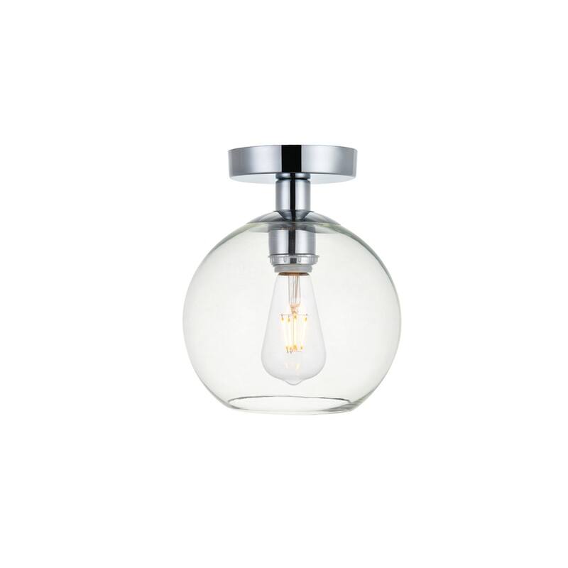 1-Light Flush Mount with 8 inch Clear Glass