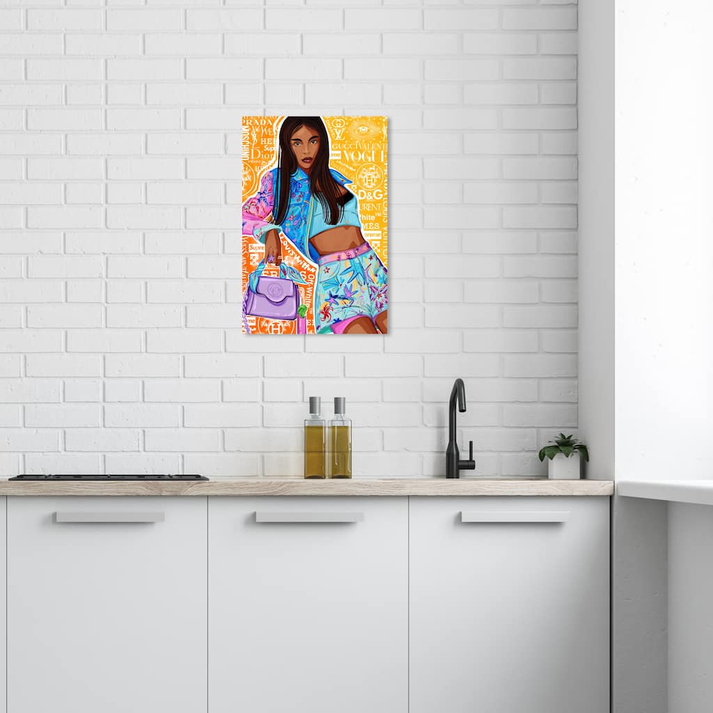 Wynwood Studio Canvas Fashion and Glam Urban Fashionista Orange and Modern & Contemporary Wall Art Canvas Print