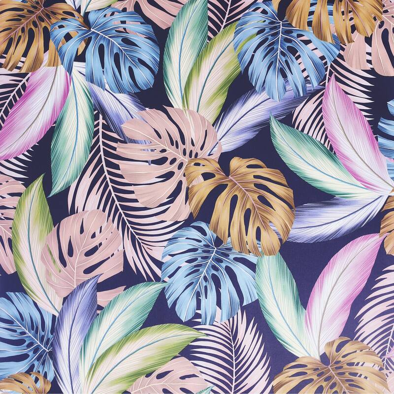 Hot Tropical Leaf Multi Wallpaper - 20.8 in. W x 33ft L - Double Roll