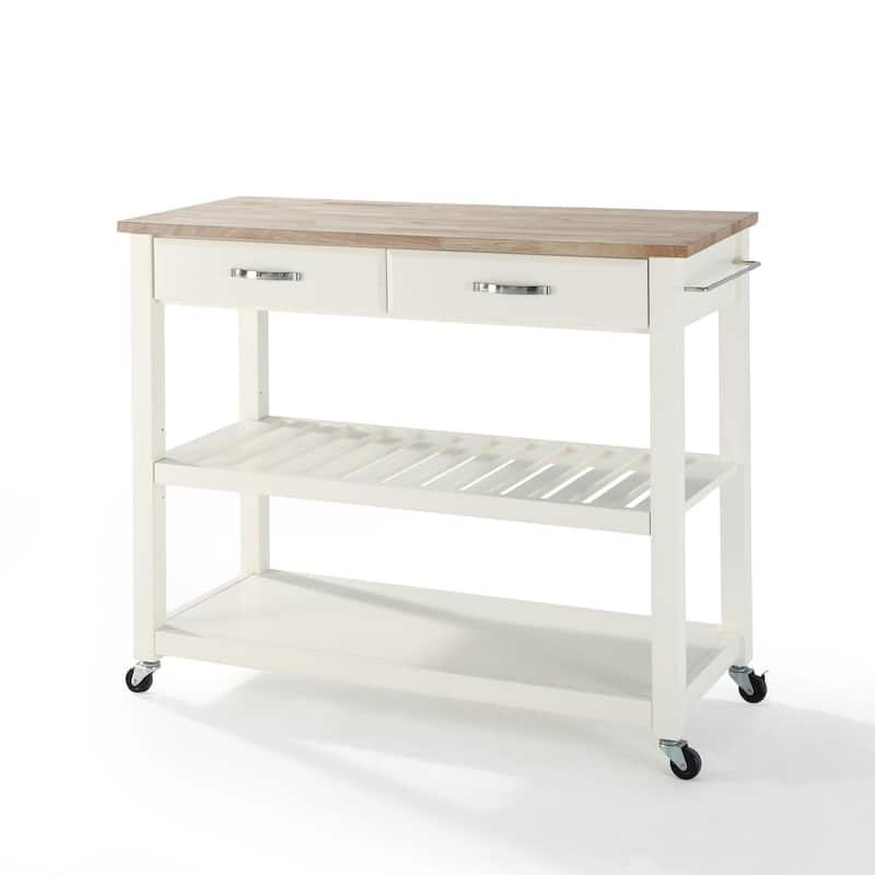 Kitchen Cart with Wine Storage - Portable Prep Station, Tiered Shelves, 18x42x36 Inch