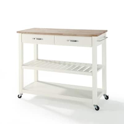 Kitchen Cart with Wine Storage - Portable Prep Station, Tiered Shelves, 18x42x36 Inch