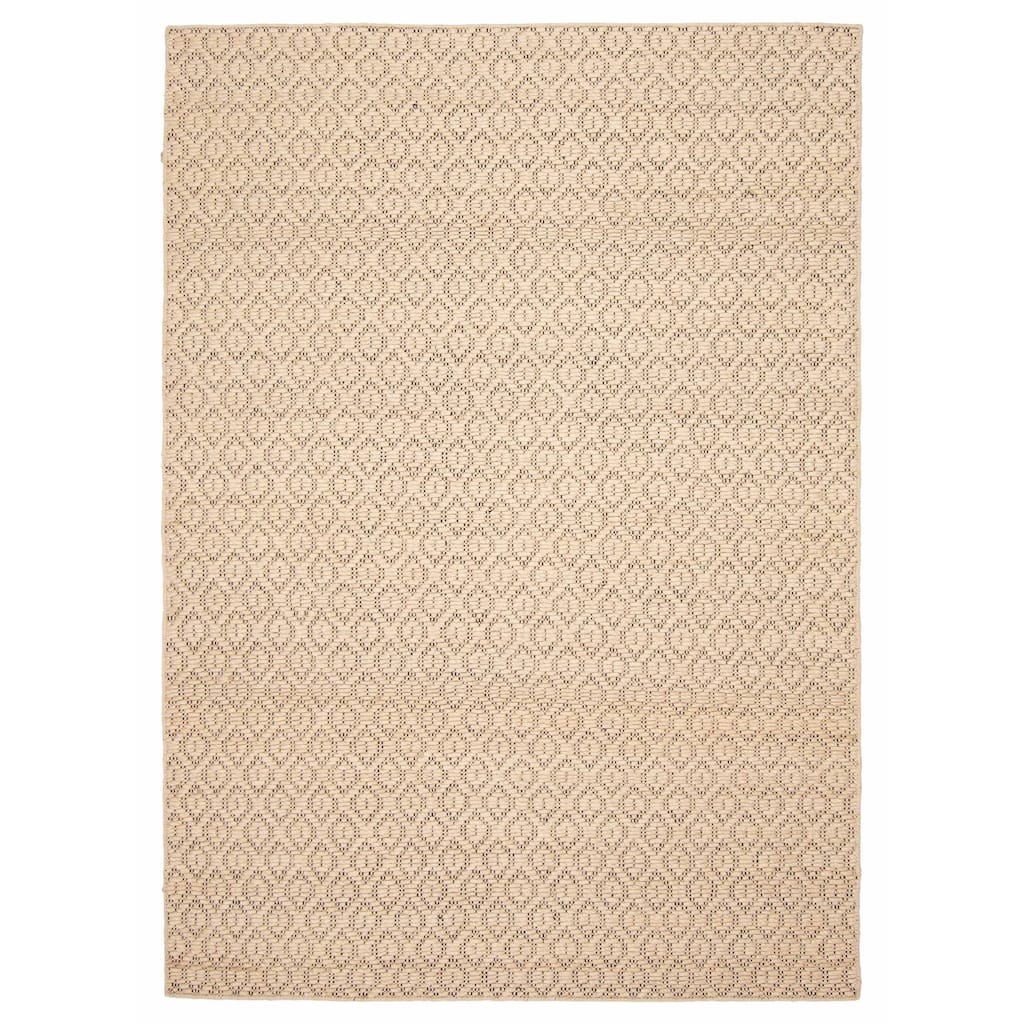 ECARPETGALLERY Braid weave Sienna Beige Wool Rug - 5'3 x 7'7