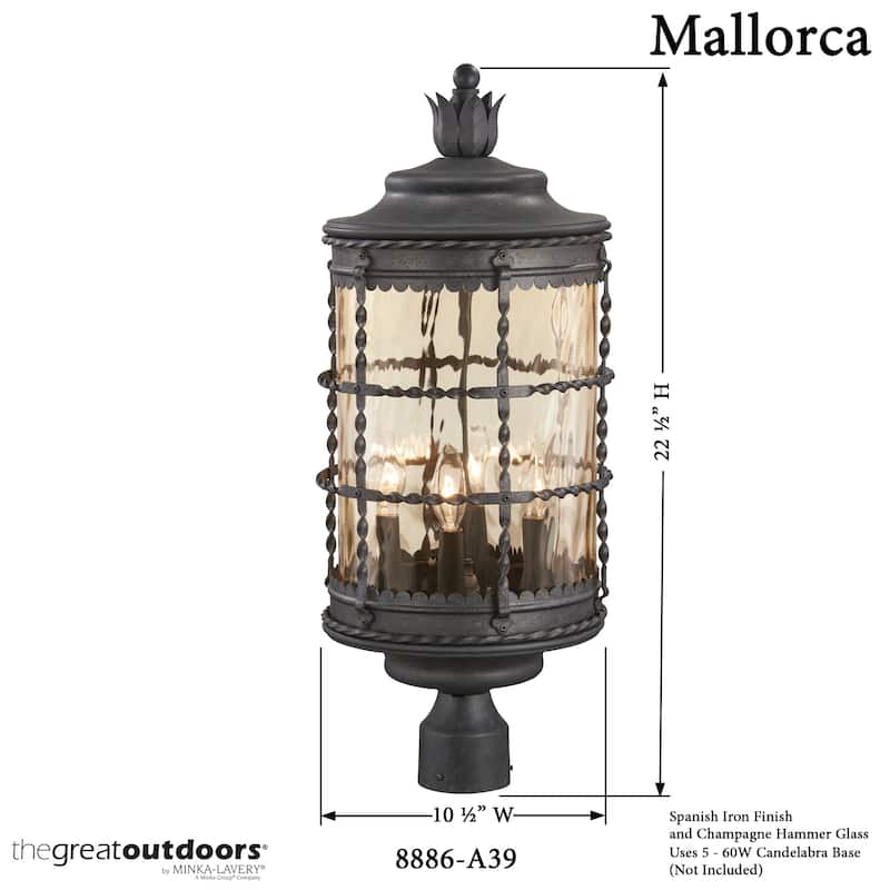 The Great Outdoors 4 Light Post Light from the Mallorca Collection