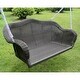 preview thumbnail 3 of 6, International Caravan Resin Wicker Hanging Loveseat Swing Antique Black