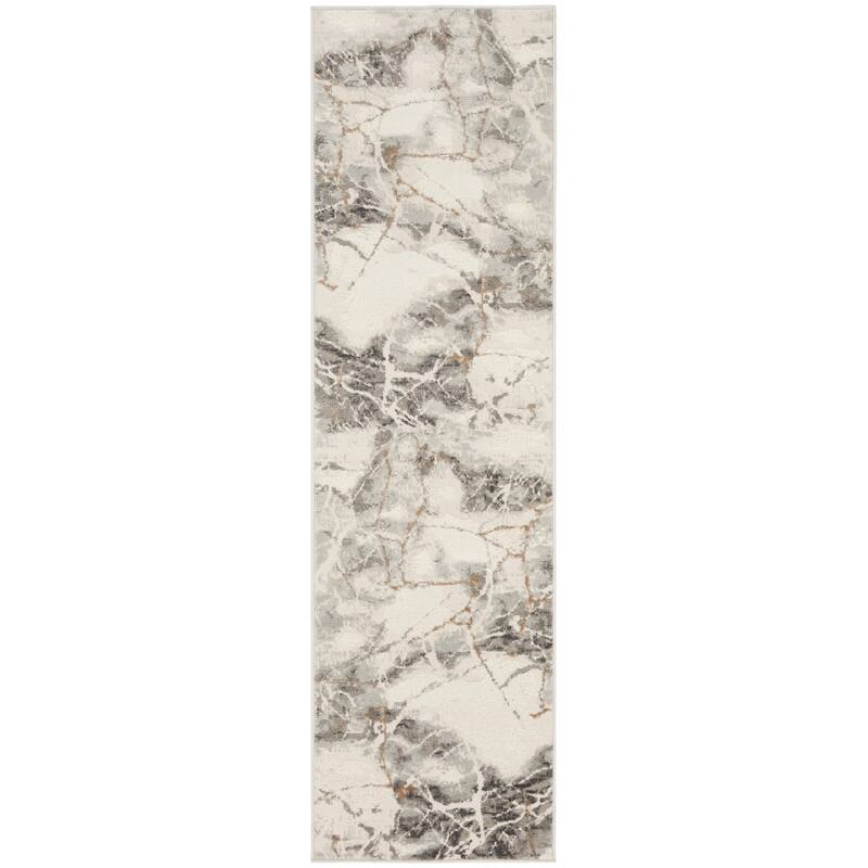 Nourison Elation Contemporary Abstract Ivory Grey Area Rug