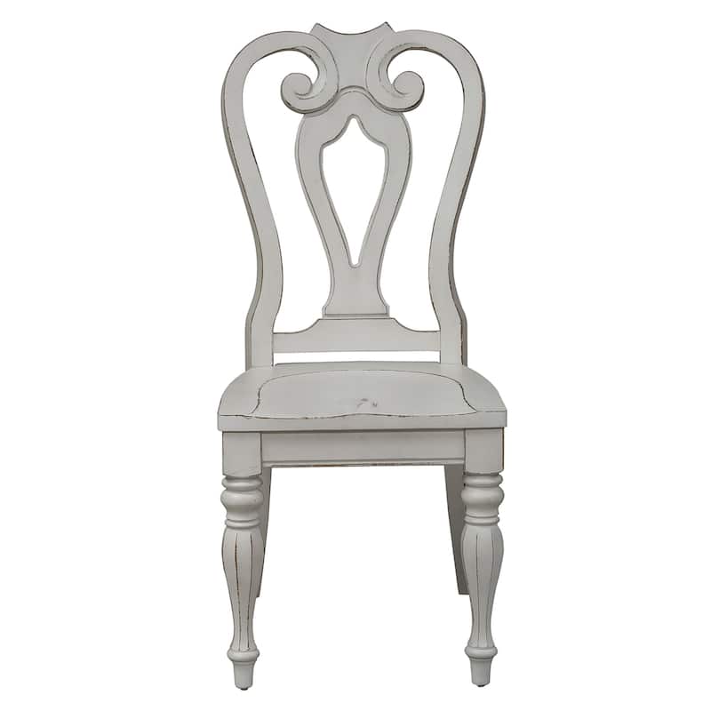 Magnolia Manor Antique White Weathered Bark Opt 7 Piece Leg Table Set