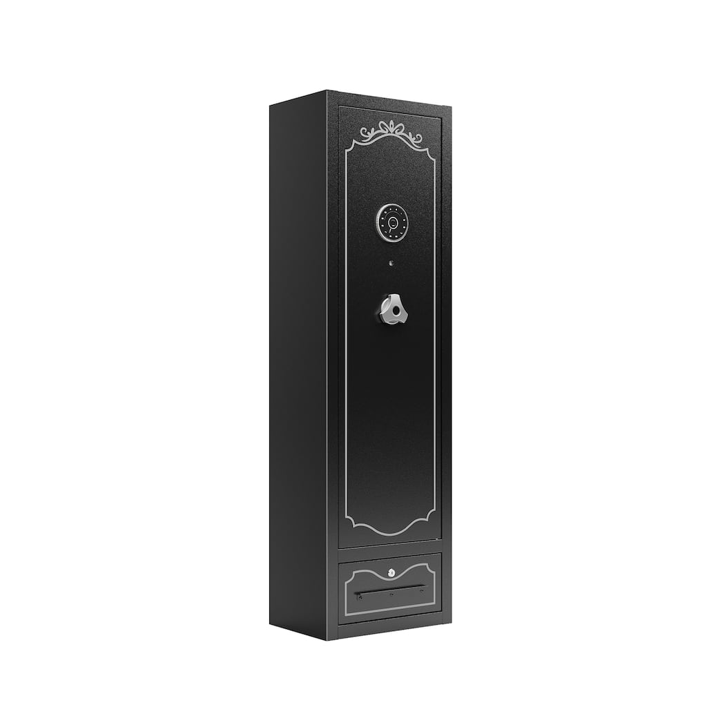 8 - Gun Capacity Rifle Safe. Holds Rifles, Pistols, Shotguns. Digital Lock for Quick Access. Removable Shelf