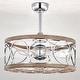 preview thumbnail 1 of 18, Ofelia 24-inch Chrome and Faux Wood 6 Lights 3 Blades Lighted Ceiling Fan with Remote