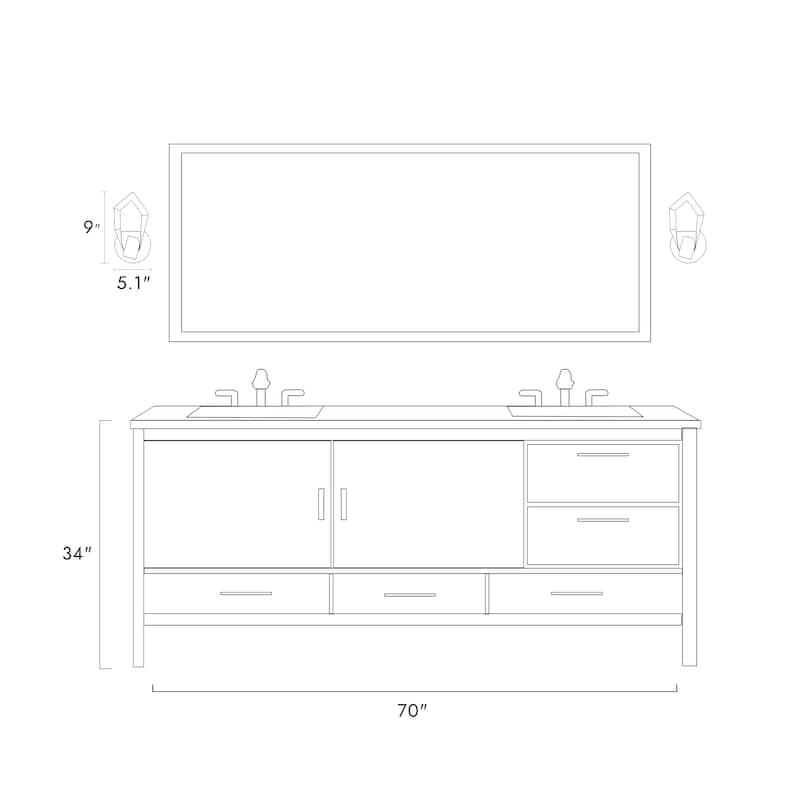 Modern Gold LED Wall Sconce Glam Art Deco Vanity Light