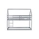 preview thumbnail 13 of 15, Low Height Design Twin over Twin Floor Bunk Bed Kids Bed with Ladder,Guardrails