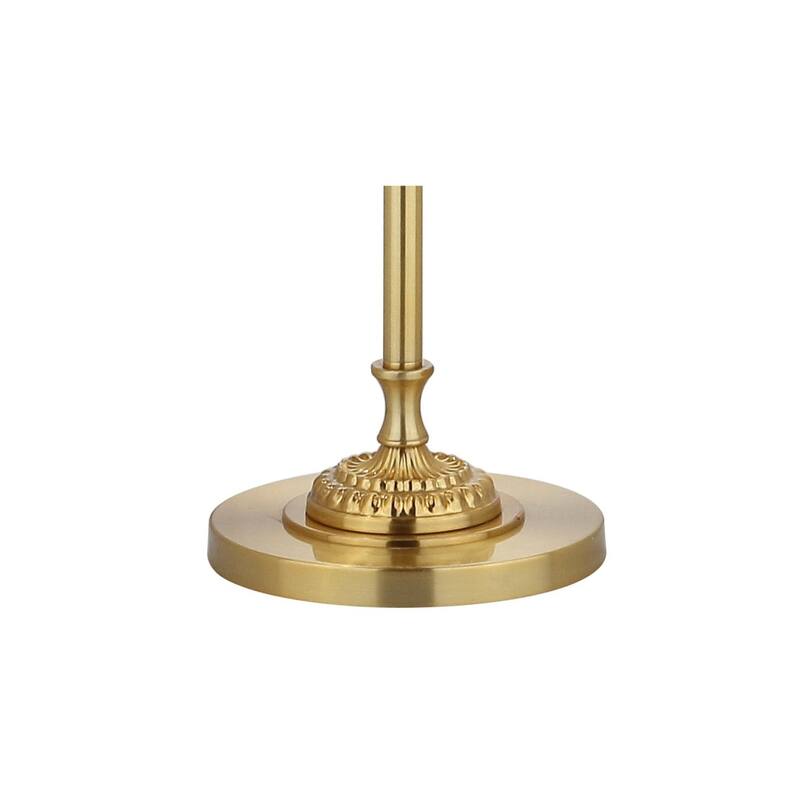 Amelia 61" Crystal / Metal LED Floor Lamp, Clear/Brass Gold by JONATHAN Y - Brass Gold/Clear - 61" H x 15" W x 15" D