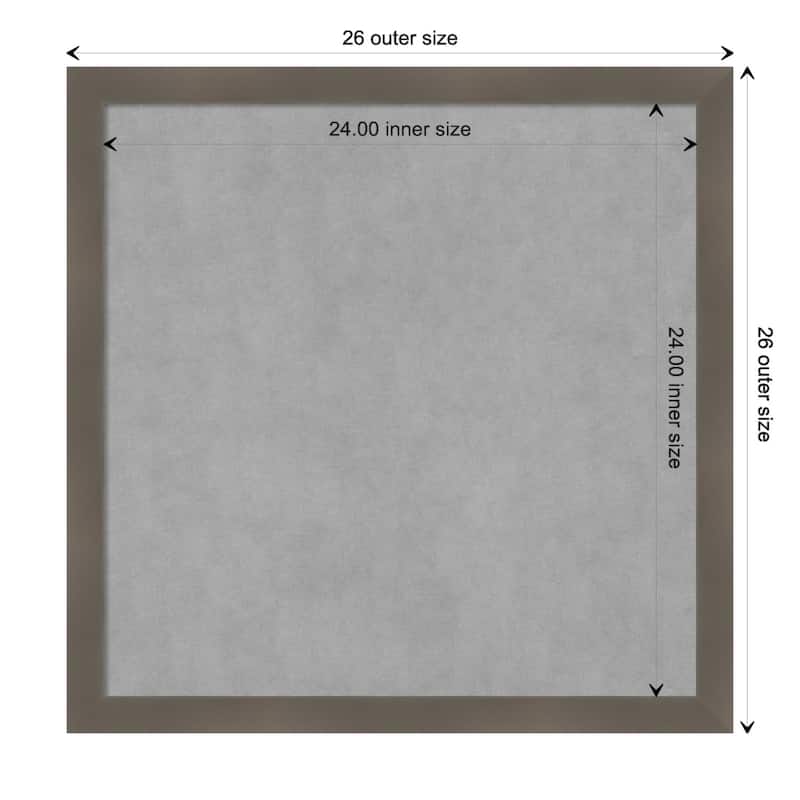 Amanti Art Edwin Clay Grey Framed Magnetic Board - Board Size 24x24