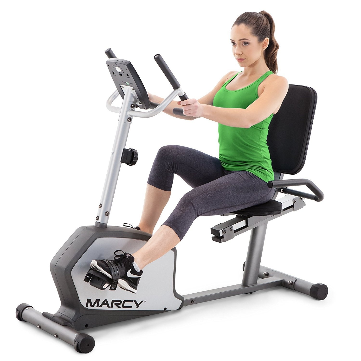 Recumbent Exercise Bike with Adjustable Seat and 8 Resistance Levels, 300 Pound Capacity NS-1201R