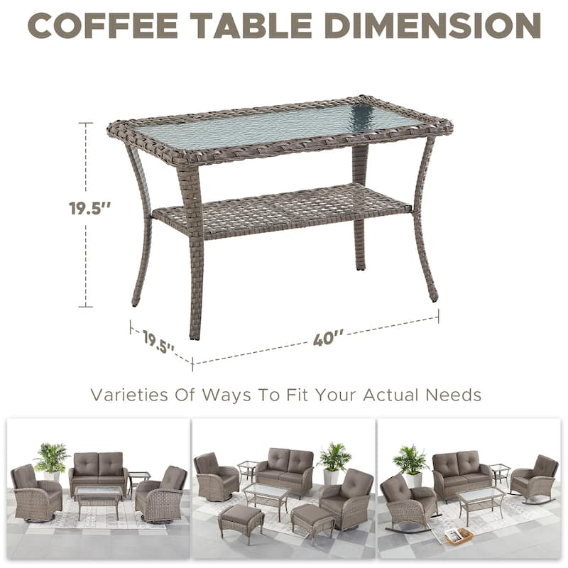 Patio Wicker Side Table Outdoor
